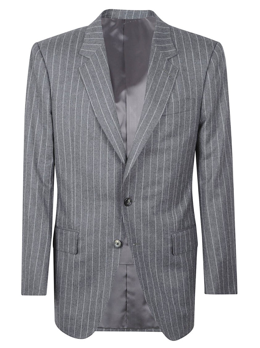 Tom Ford Tailored Grey Pinstripe Blazer With Notched Lapel