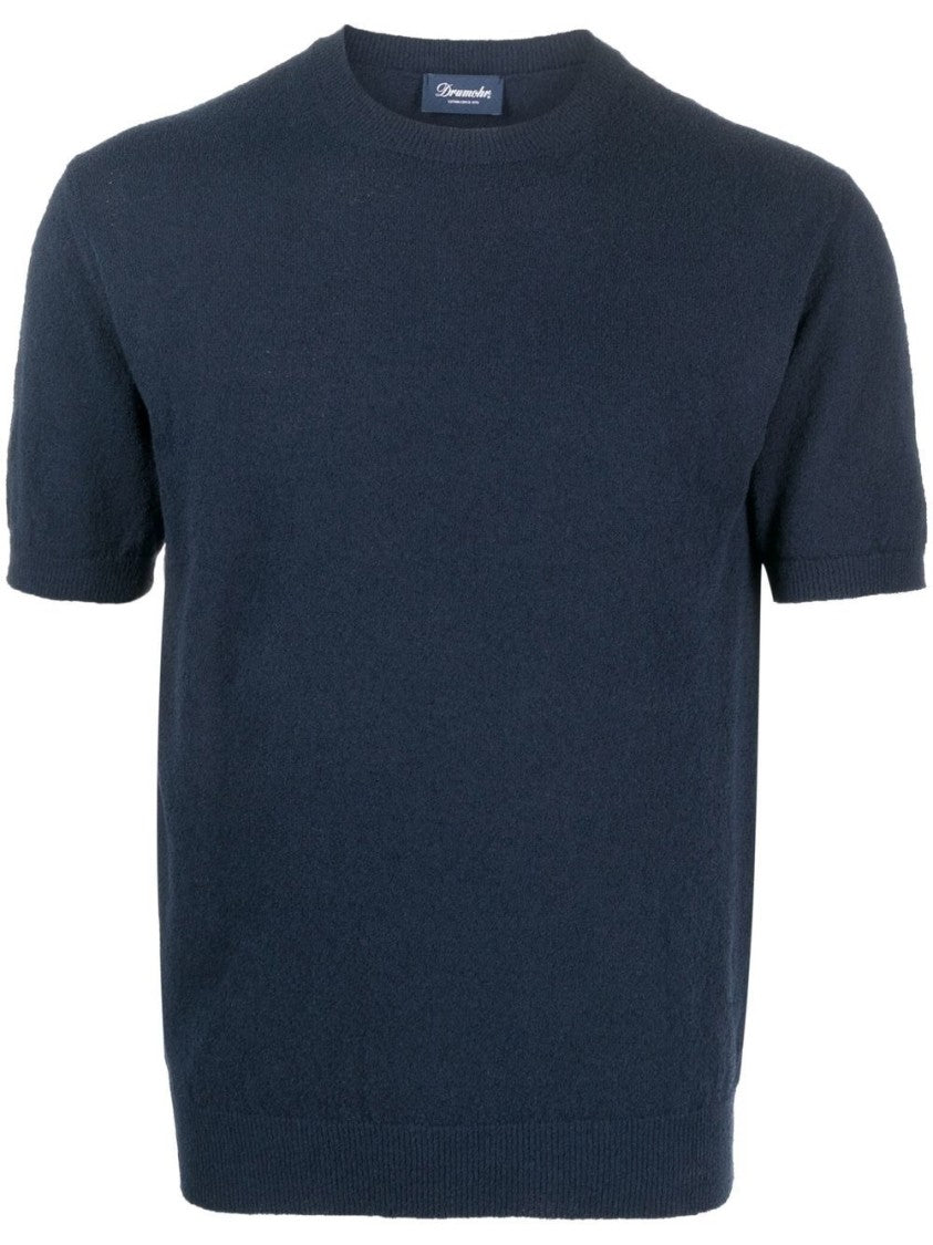 Drumohr Soft Short-Sleeved Blue T-Shirt