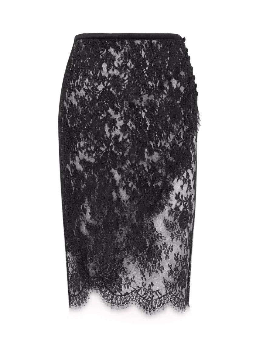 Saint Laurent Lace Wrap Pencil Skirt