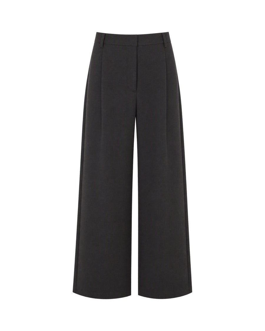 Sessùn Dark Stone Provenco Wide-Leg Flannel Pants