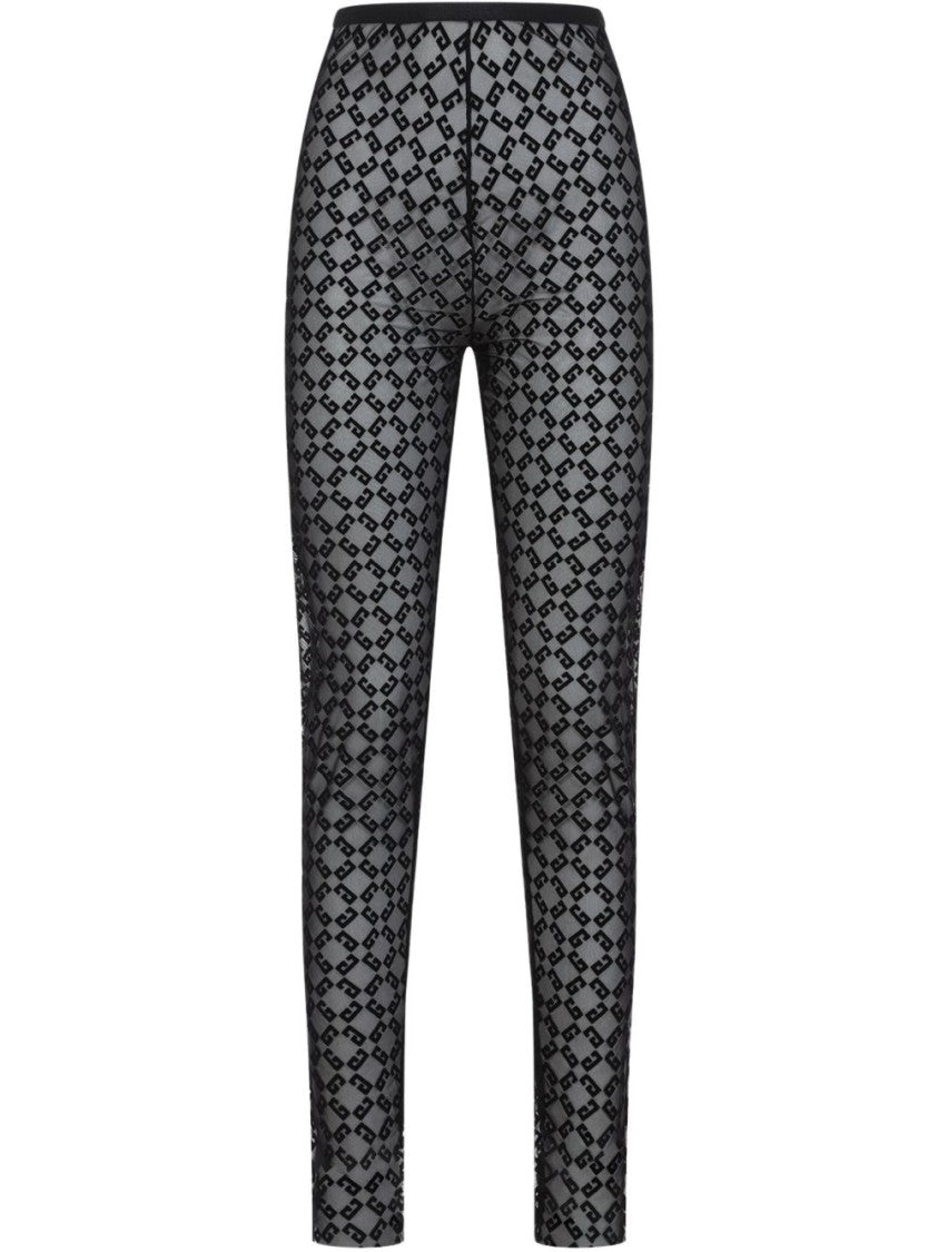 Givenchy High-Waisted Black Leggings With Subtle Pattern