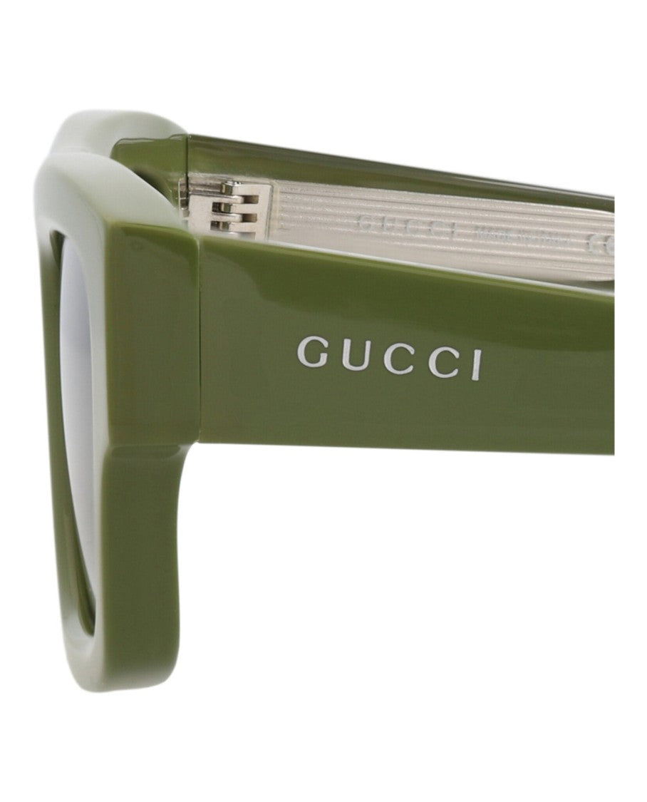 Gucci Square-Frame Recycled Acetate Sunglasses With Saddle Nose Bridge