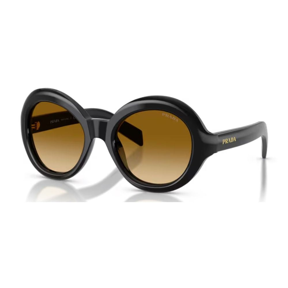 Prada Black Pr D08su Round Acetate Sunglasses