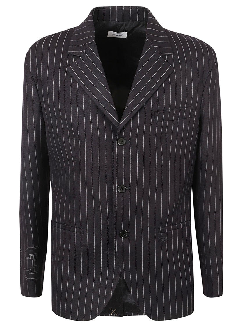 Off-White Classic Tailored Black Pinstripe Jacket
