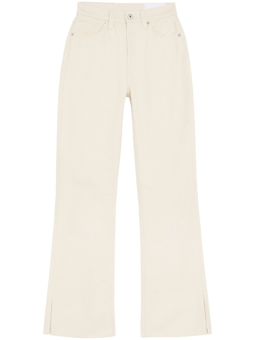 Axel Arigato White Ryder Flared Slit Hem Cotton Jeans