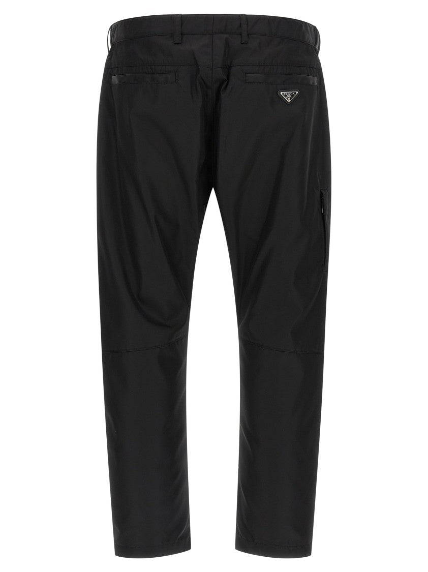 Prada Straight Leg Re-Nylon Pants With Drawstring And Triangle Logo