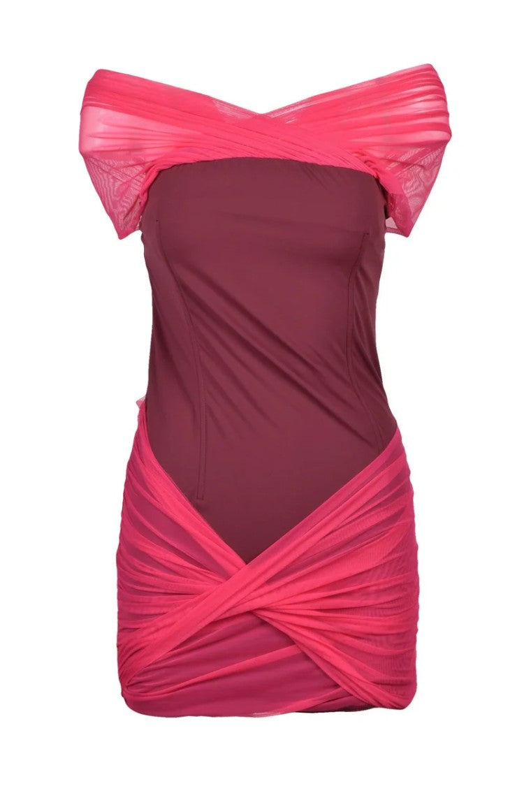 Patrizia Pepe Mini Dress Lycra - Fuchsia