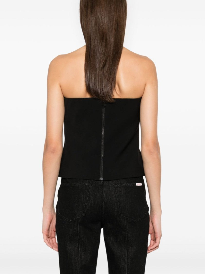 Self-Portrait Strapless Black Bandeau Top