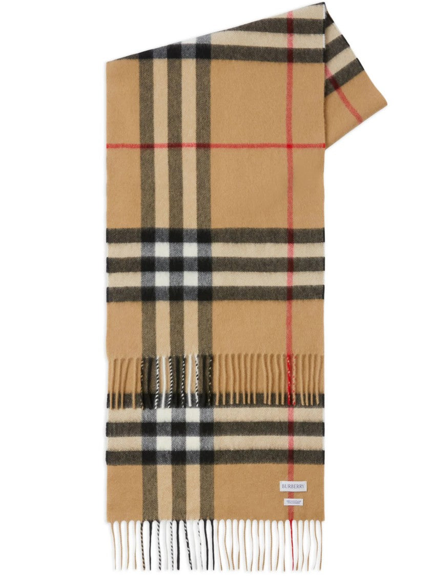 Burberry Camel Sciarpa In Cashmere Scarf