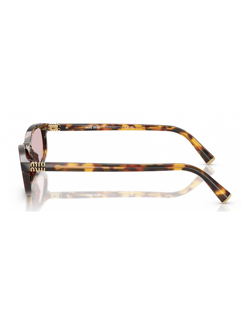 Miu Miu A06s Sole Narrow Rectangular Gold Sunglasses