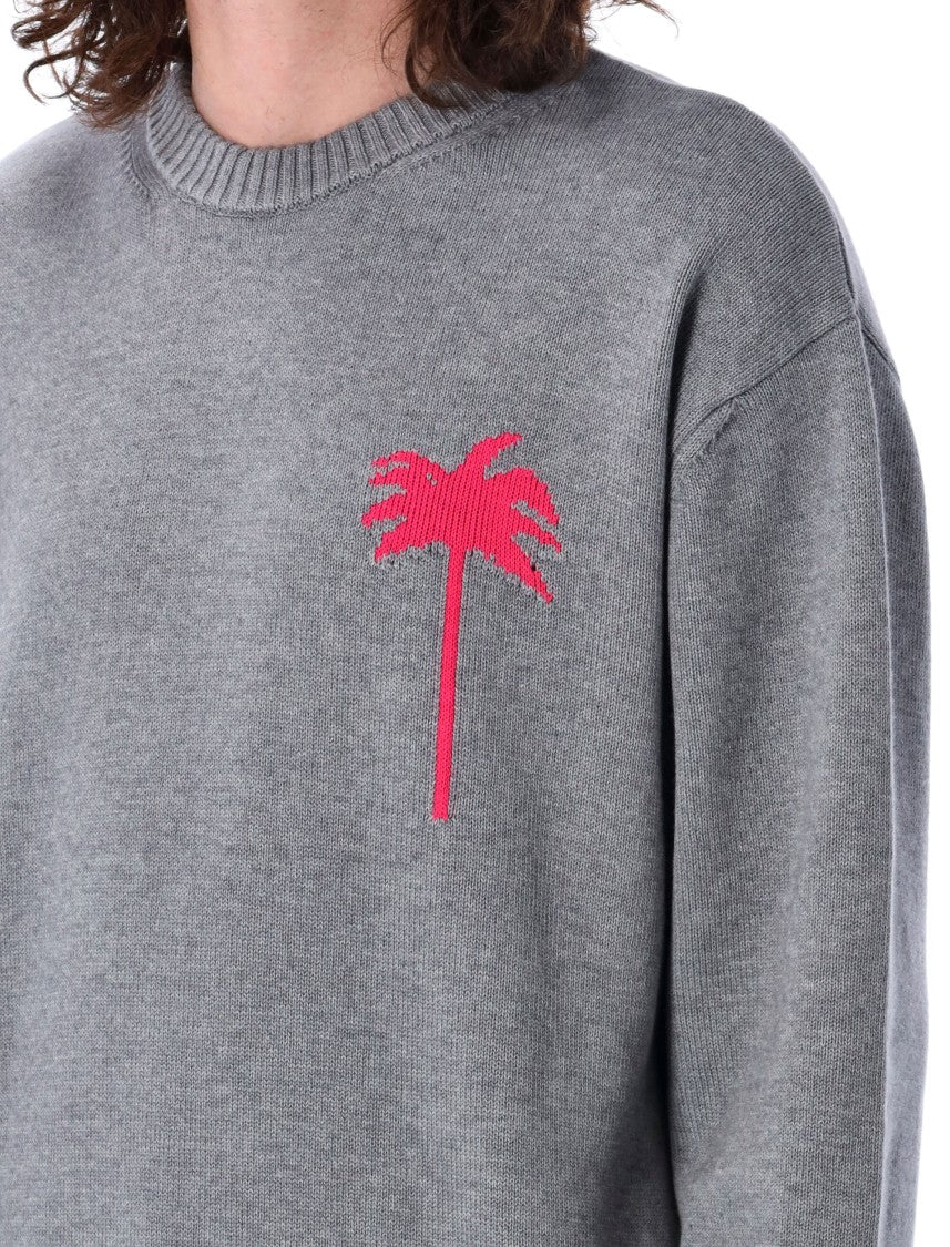 Palm Angels Palm Inlay Knit Sweater