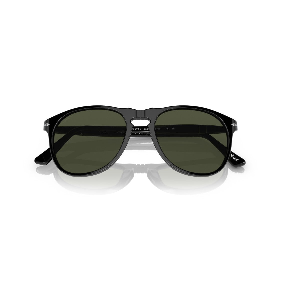 Persol 0Po9649s Classic Aviator Sunglasses With Glossy Black Acetate Frame