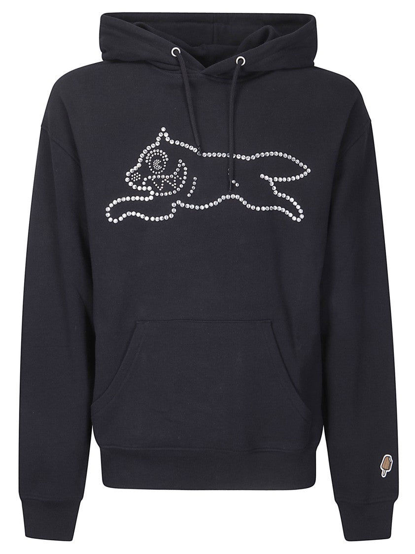 Icecream White Crystal Running Dog Popover Hoodie