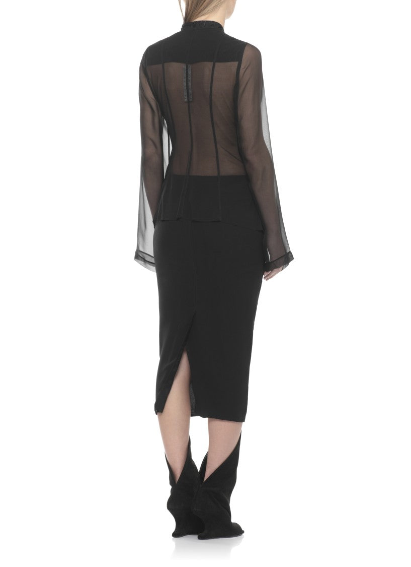 Rick Owens Black Stag Tulle Blazer