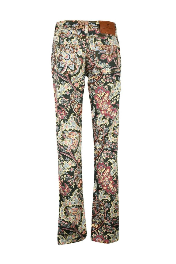 Etro Multicolor Floral And Paisley Patterned Jeans