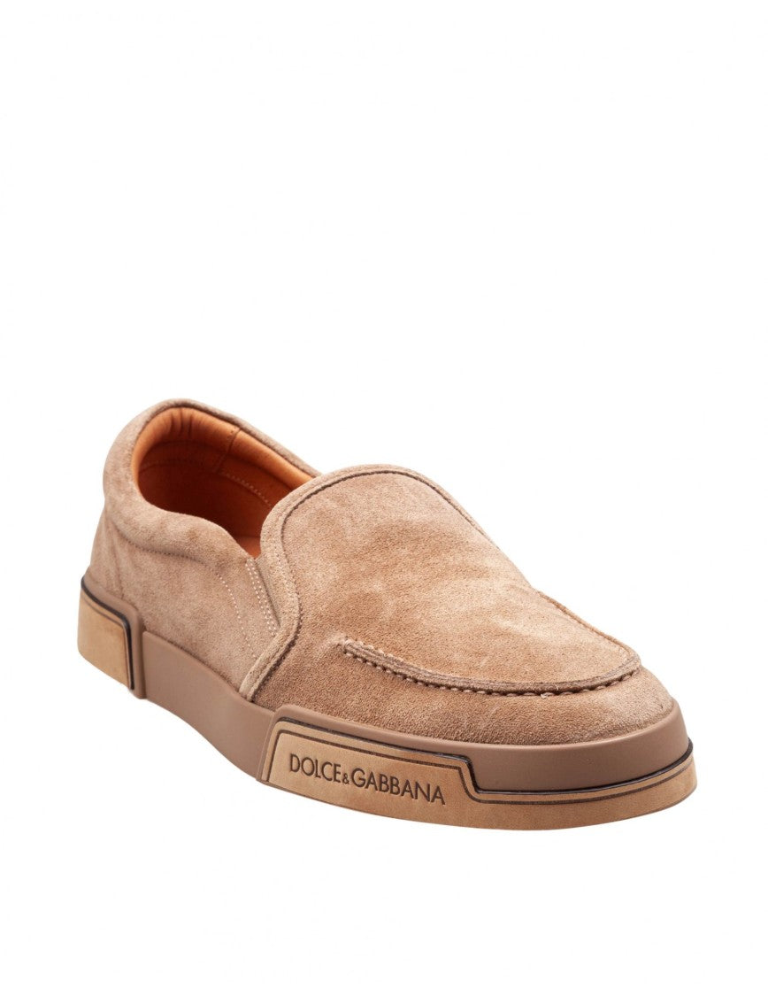 Dolce & Gabbana Hazelnut Calfskin Crust Loafers