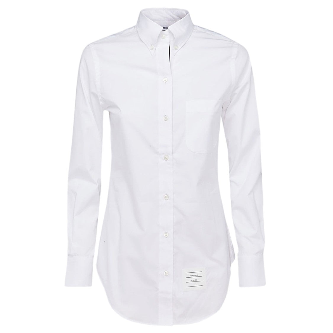 Thom Browne Pointed-Collar Chest Pocket Cotton Shirt
