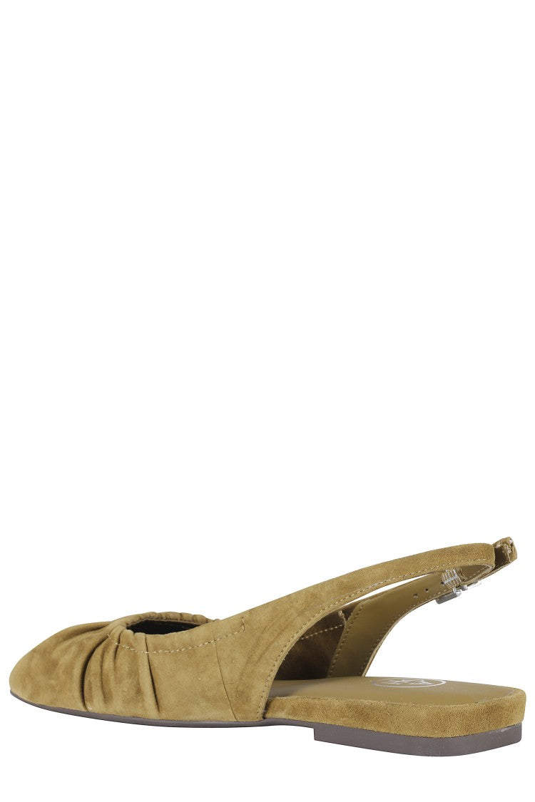 Ash Green Bibi Strapped Suede Flats