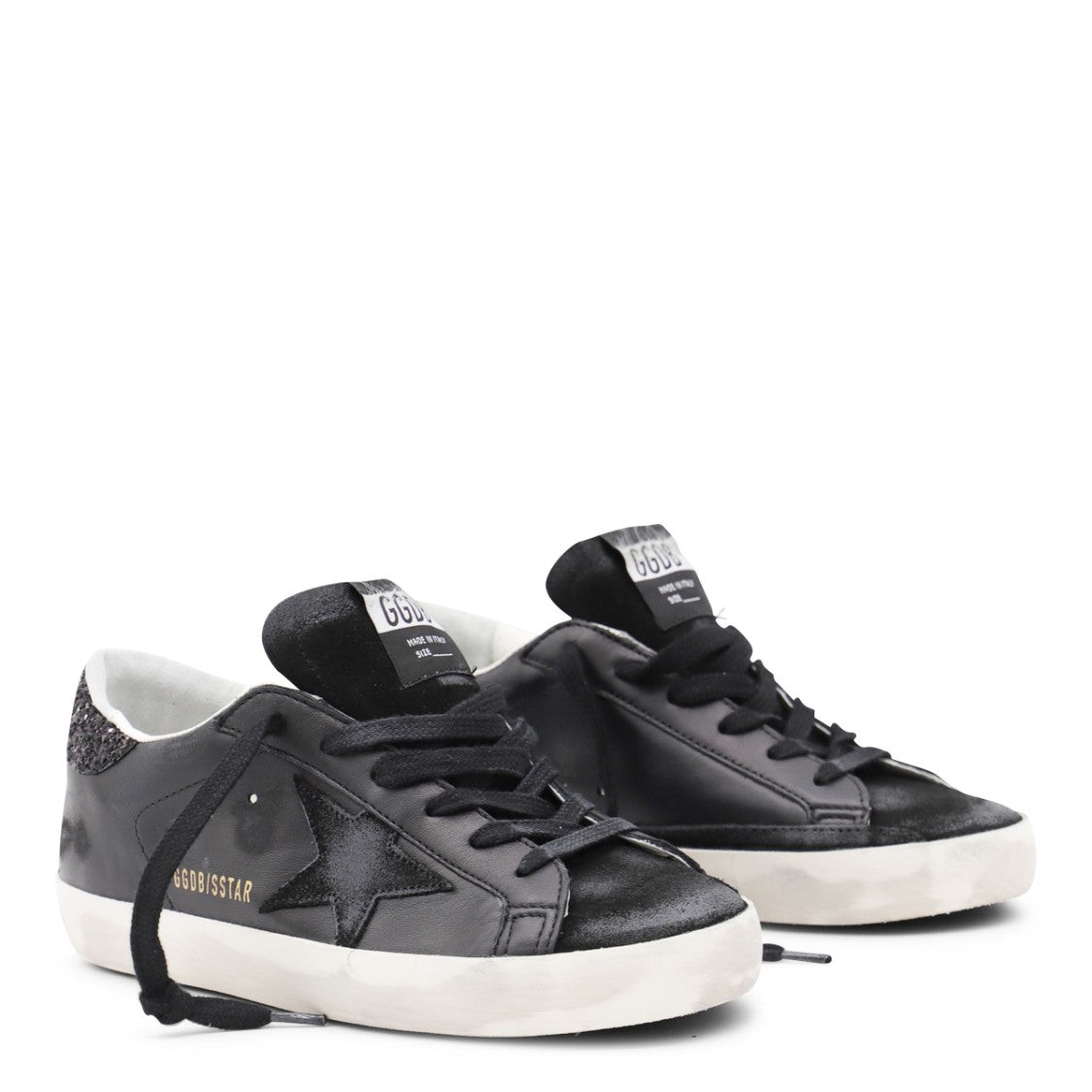 Golden Goose Black Leather Super Star Sneakers