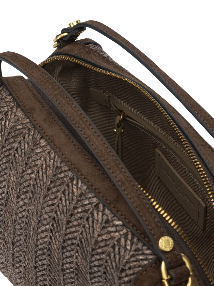 Gianni Chiarini Textured Woven Shoulder Bag With Gold-Tone Accents