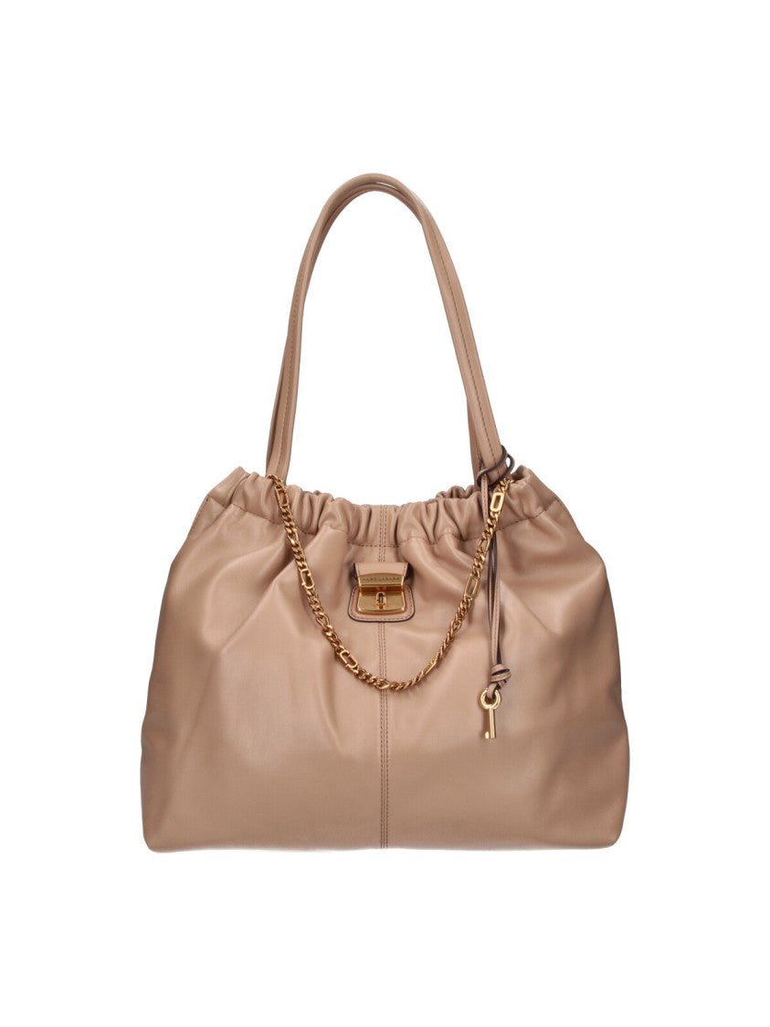Marc Jacobs Brown The Cristina Silver Hardware Calfskin Tote Bag