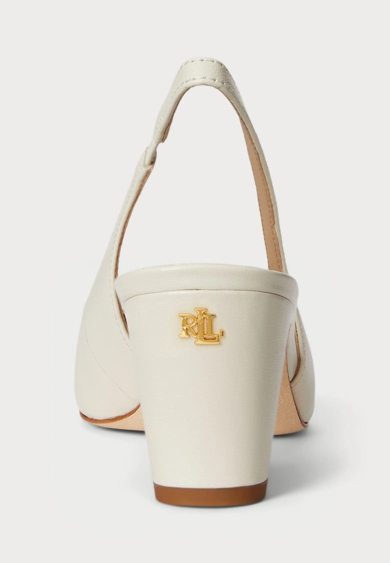 Lauren Ralph Lauren White Closed Toe Slingback Pumps