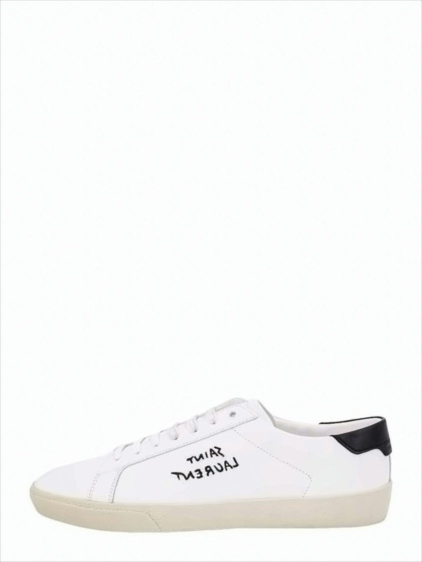 Saint Laurent Low-Top Sneakers In Smooth White Calf Leather