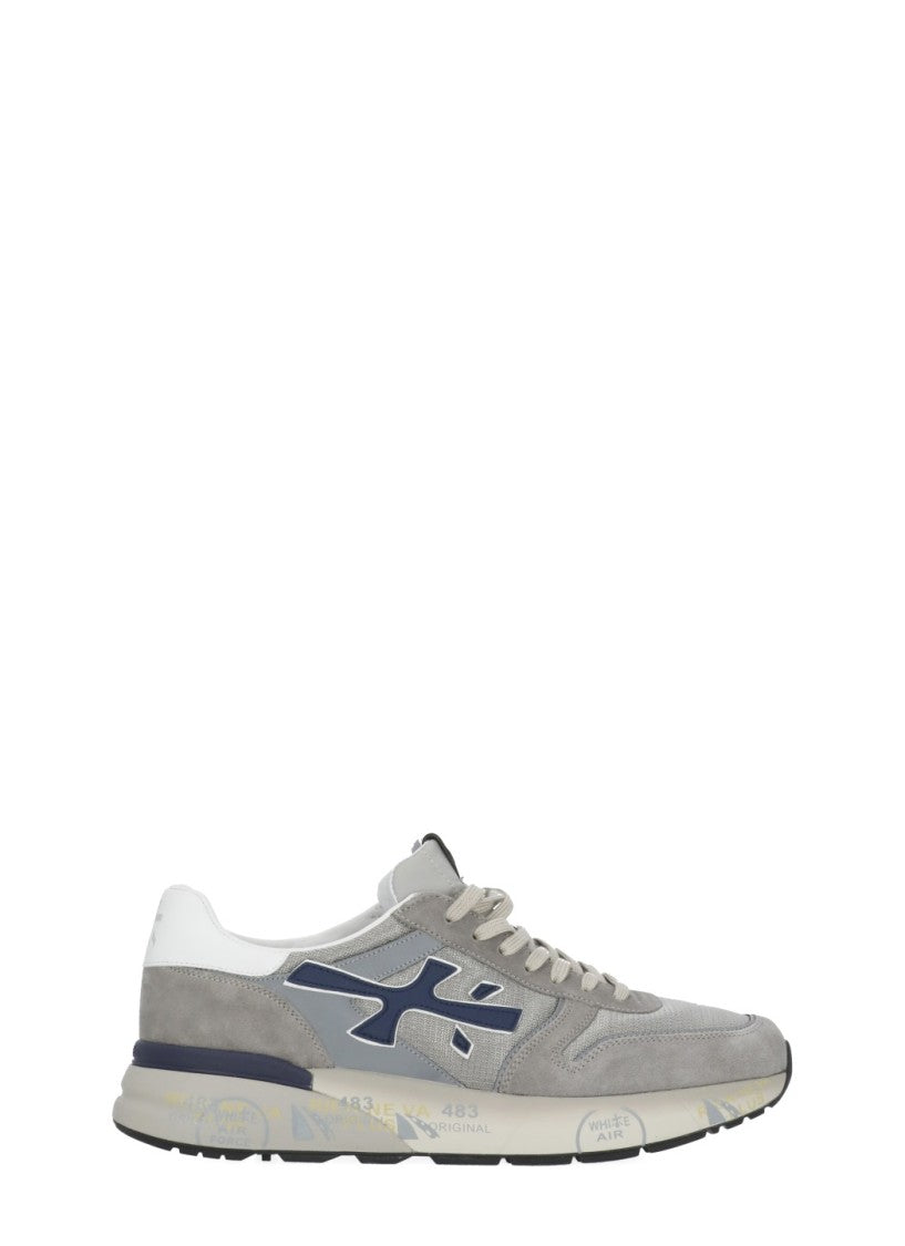 Premiata White Mick 8001 Suede-Blend Sneakers