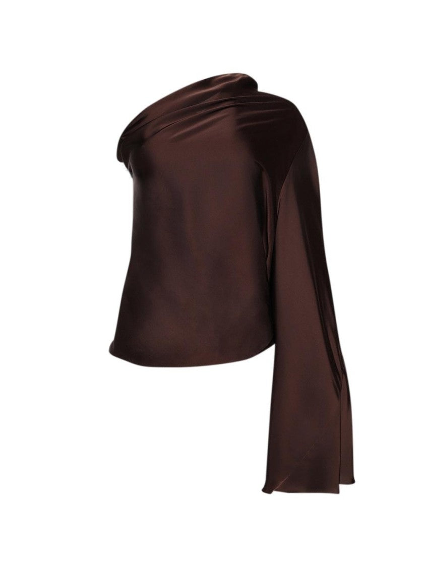 Rick Owens One Sleeve Top Mahogany