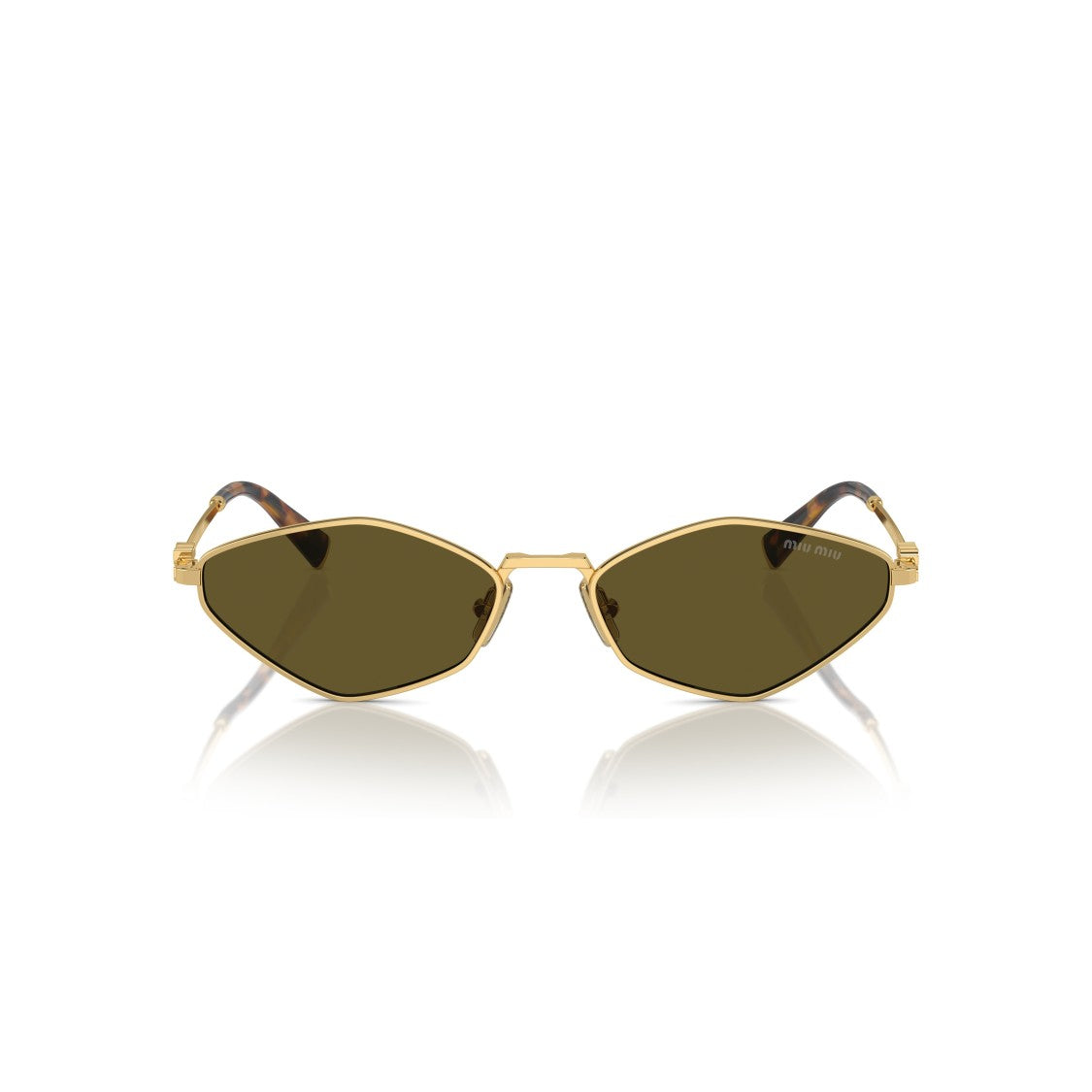 Miu Miu 0Mu 56Zs Angular Gold Metal Sunglasses