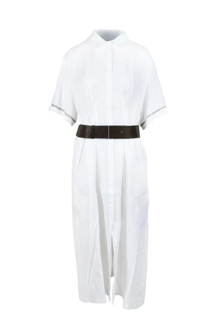 Fabiana Filippi Linen Shirt Dress - White