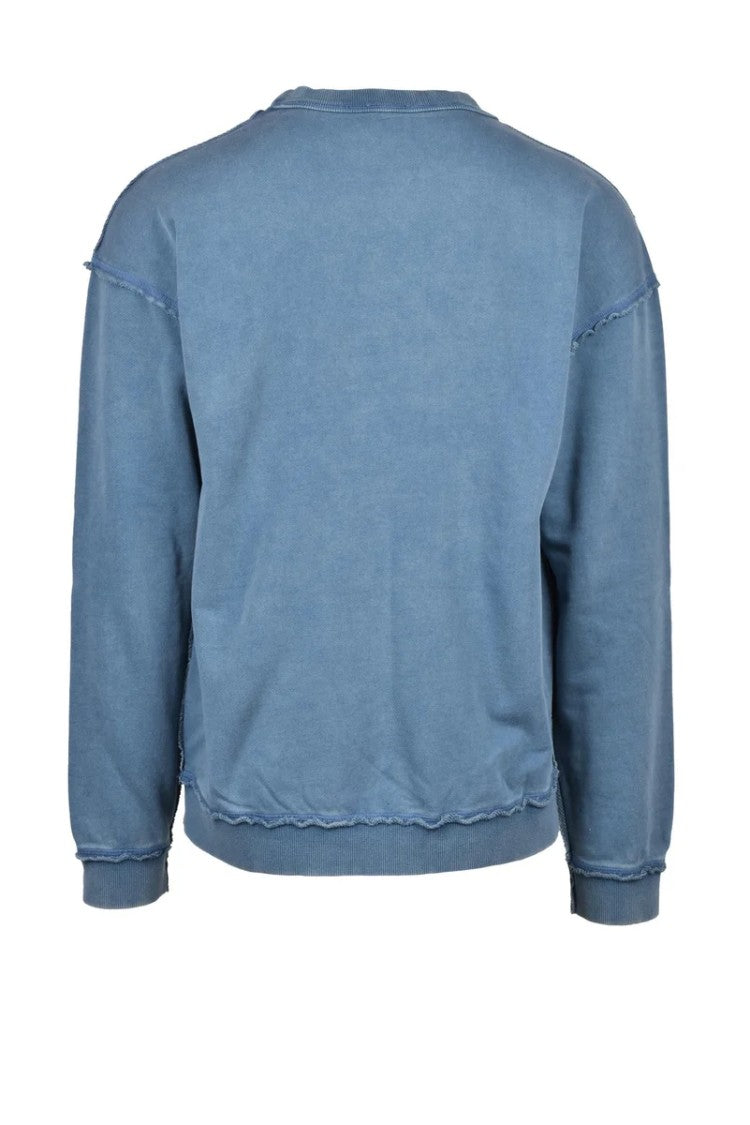 Diesel Blue Cotton Men's Raised Logo Sweatshirt