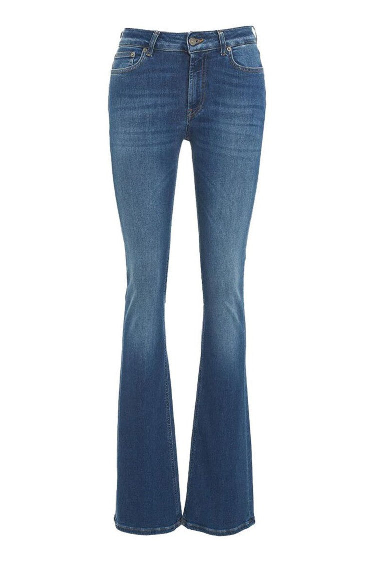 Dondup Blue Cotton-Blend Straight-Leg Jeans
