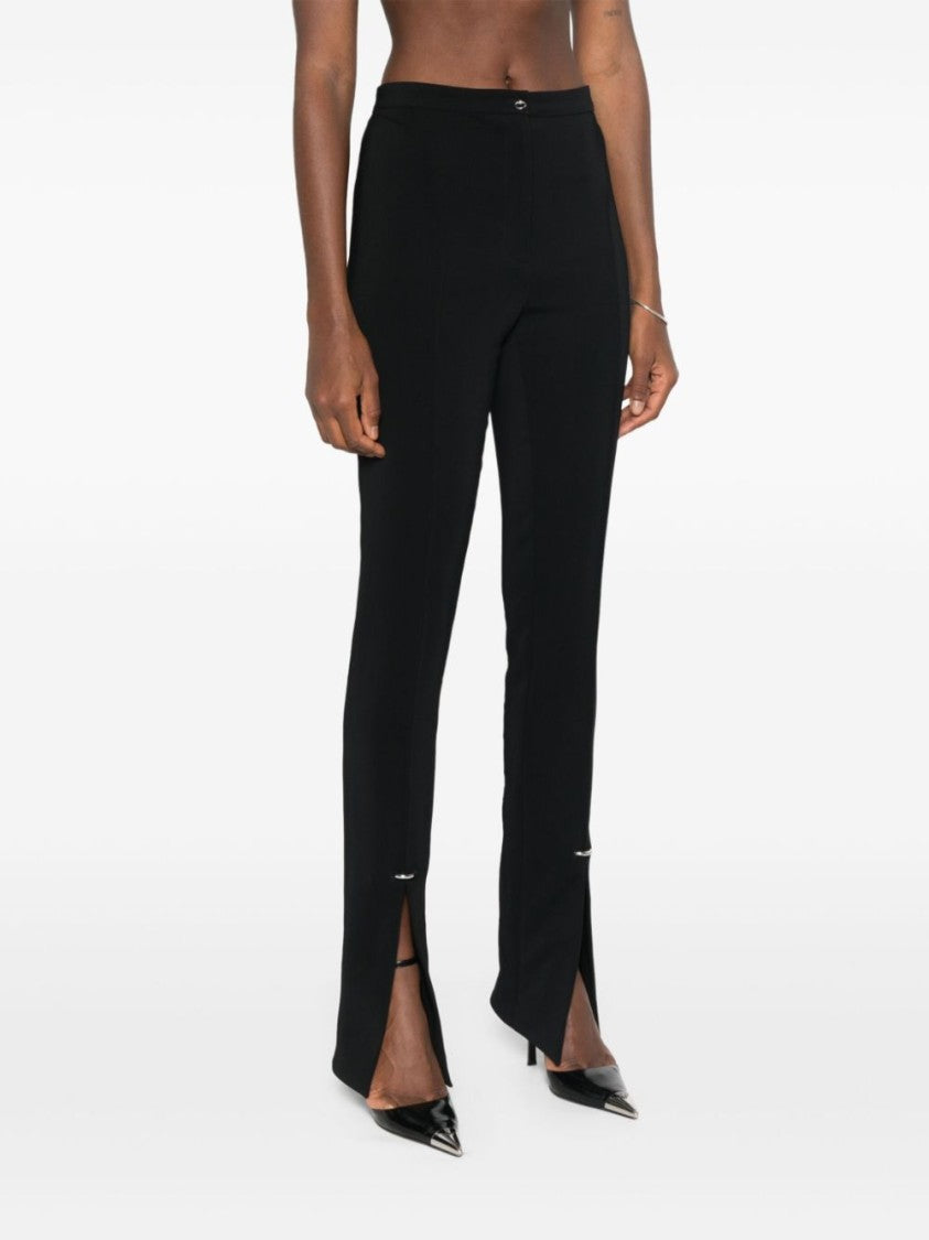 Mugler Black Raised Seam Split Cuff Trousers