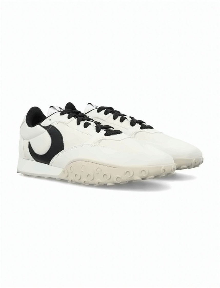 Marine Serre Calf Leather Sneakers With Crescent Accent