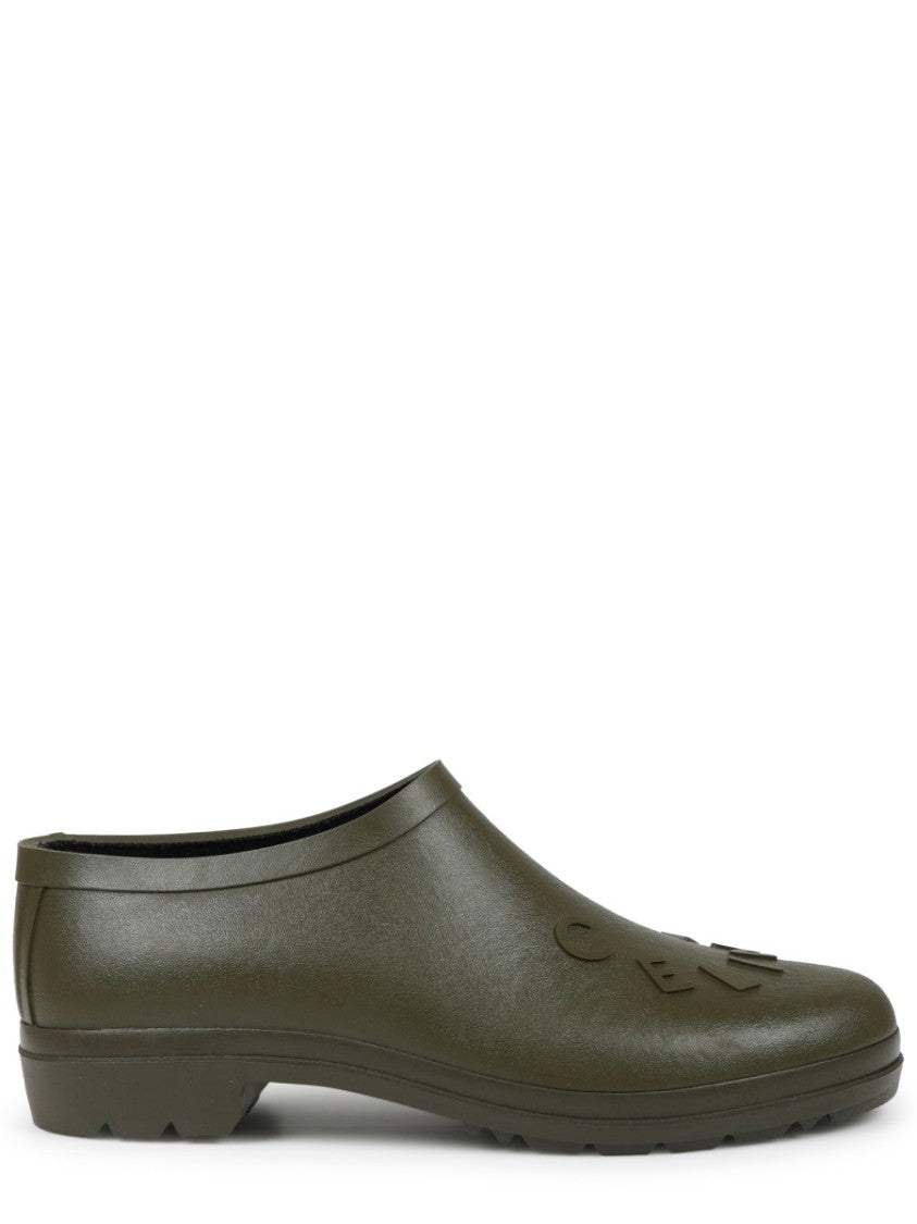 Celine Garden Olive Green Seamless Rubber Mules