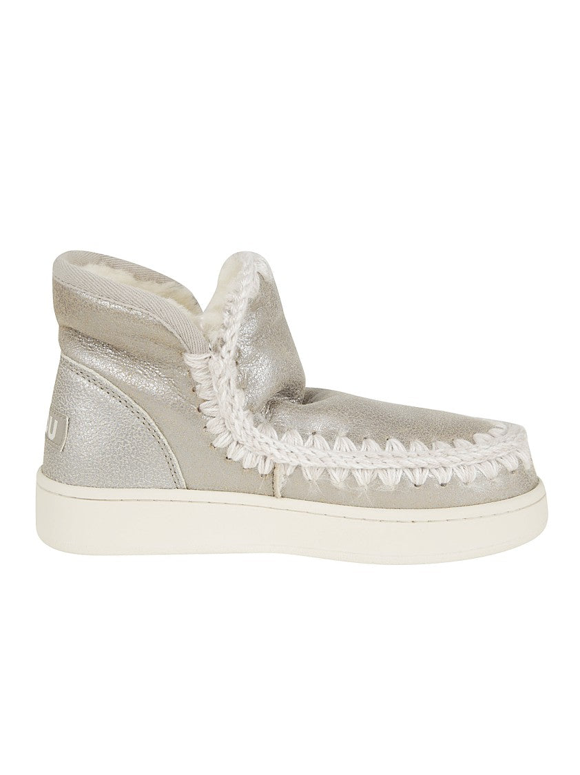 Mou Eskimo Sheepskin Hand-Crocheted Leather Sneakers