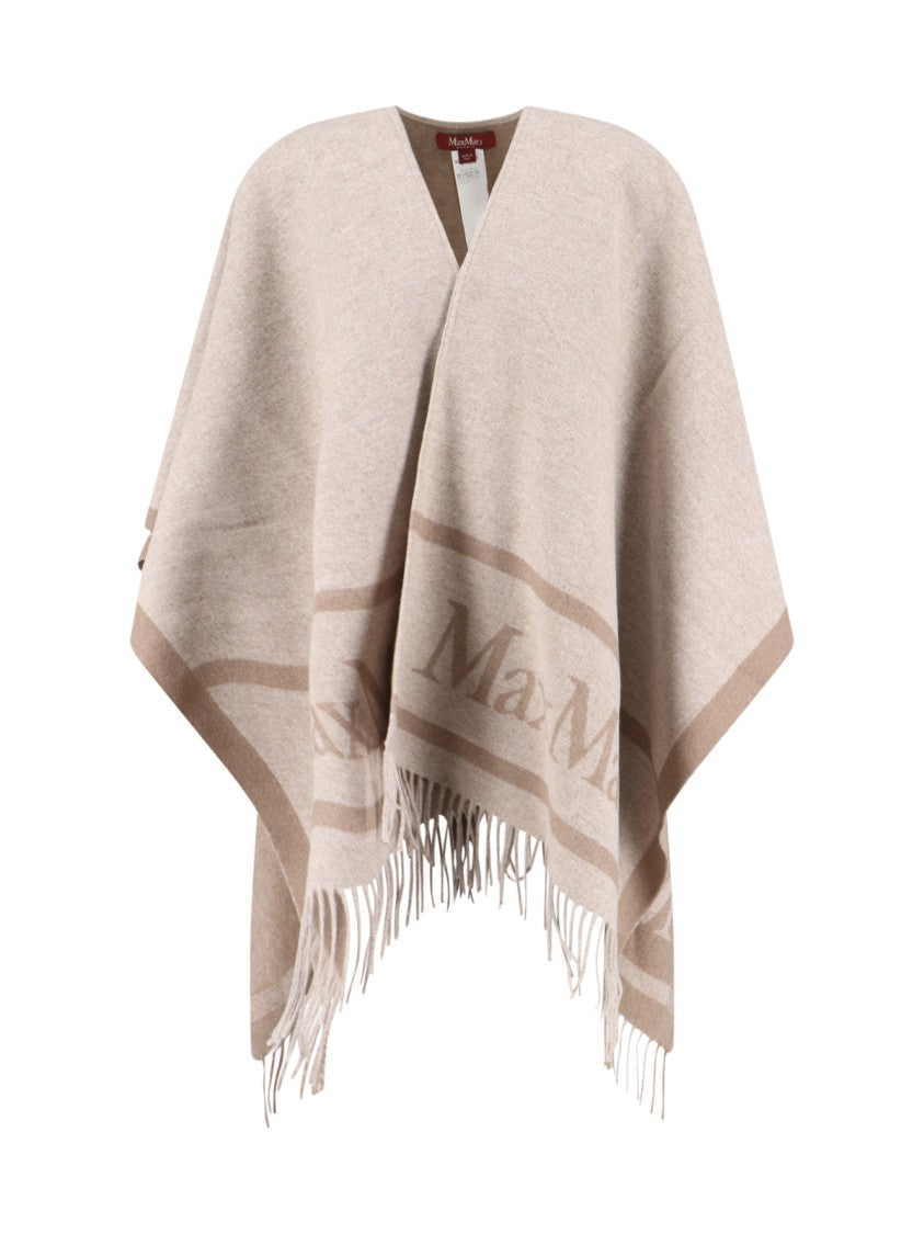 Max Mara "Hilde" Wool Poncho Beige