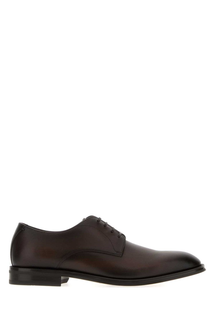 Boss Brown Leather Derrek Lace-Up Shoes