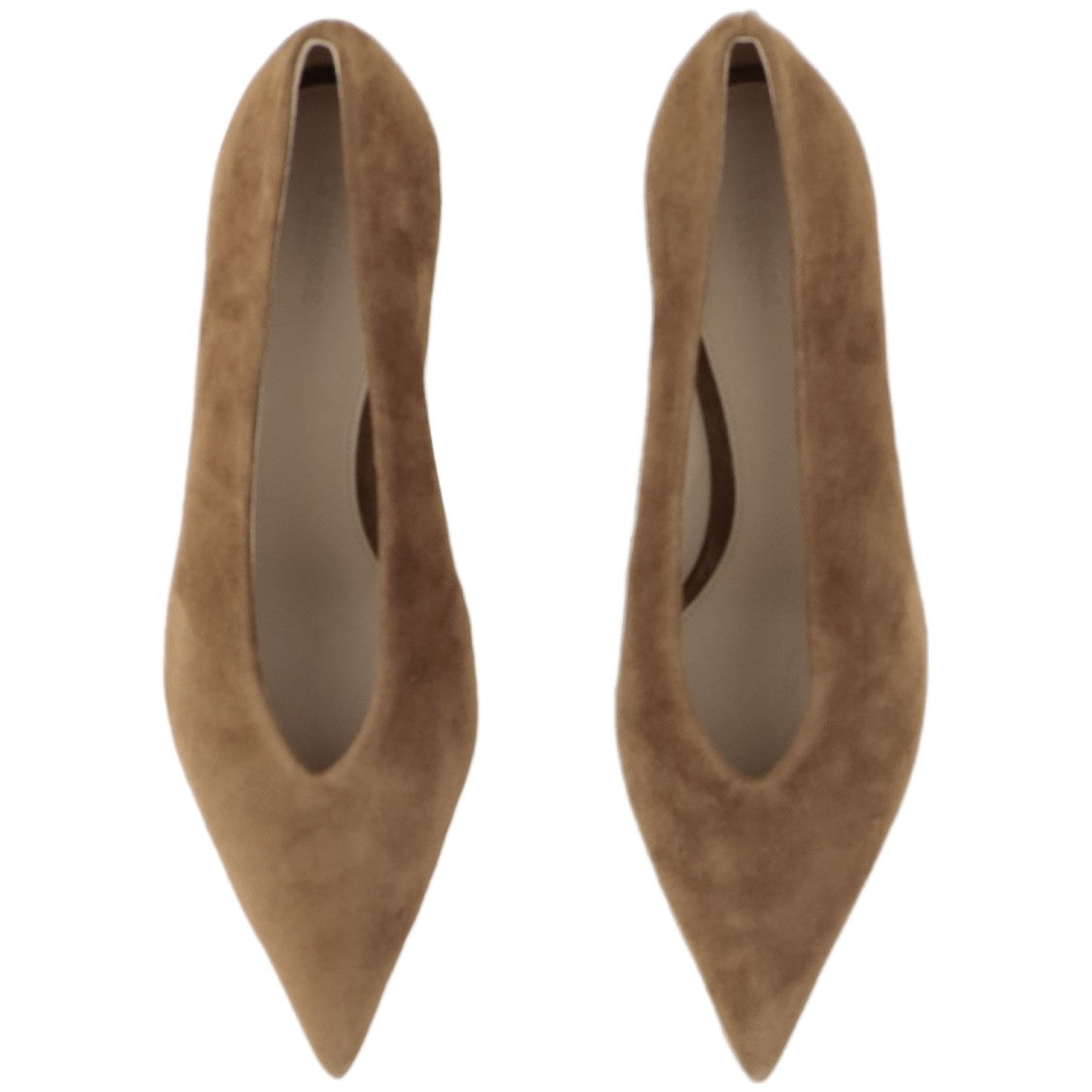 Le Monde Béryl Beige Pointed-Toe Low Kitten Heel Suede Pumps