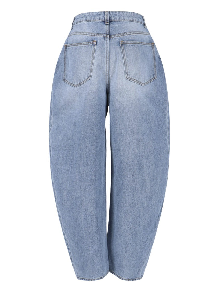 Róhe Blue Rounded Wide-Leg Cotton Jeans