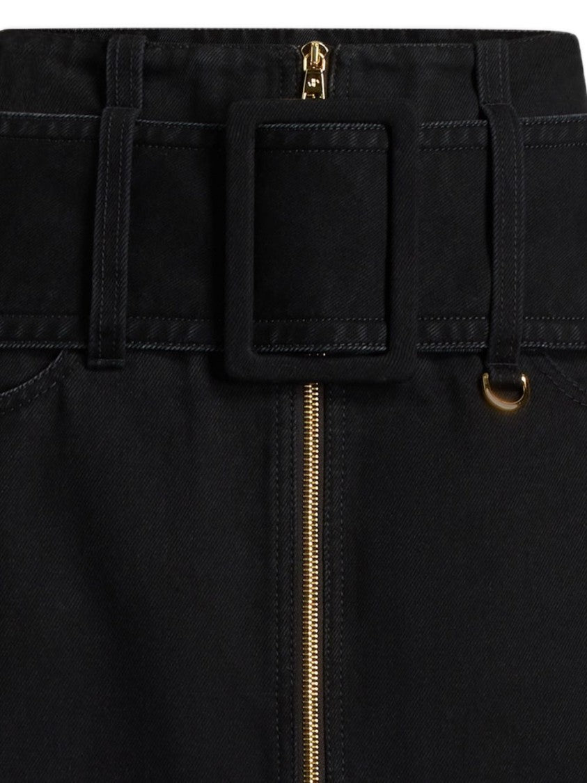 Patou A-Line Mini Skirt With Bold Belt