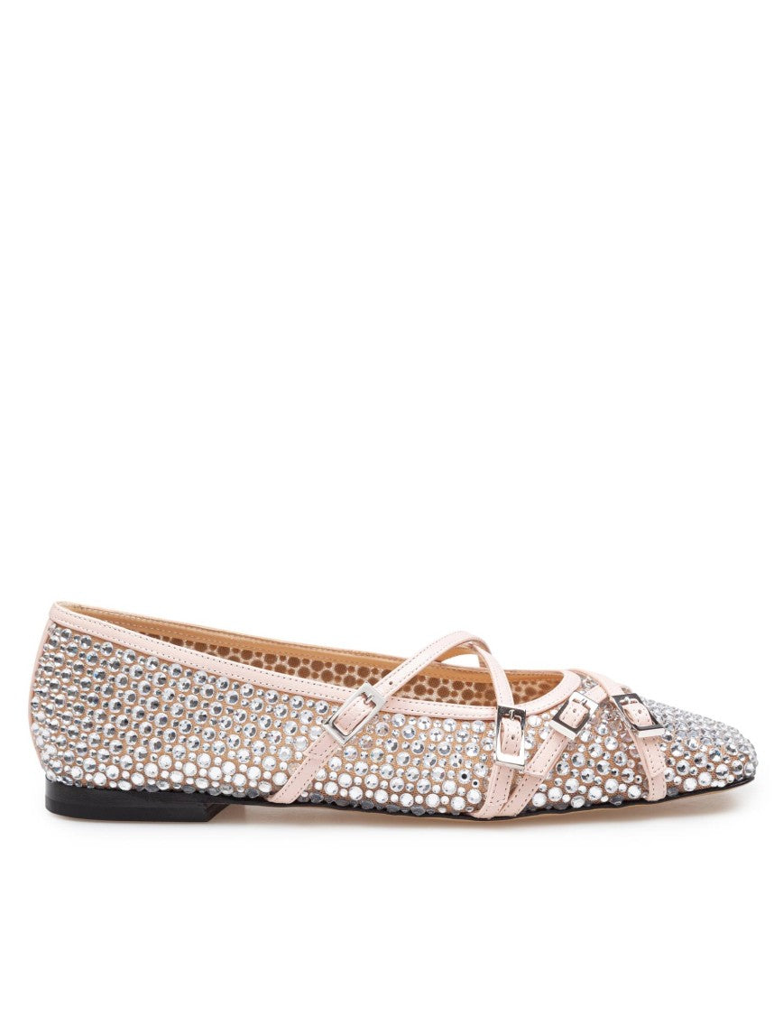 Mach & Mach Nude Mesh Ballerinas