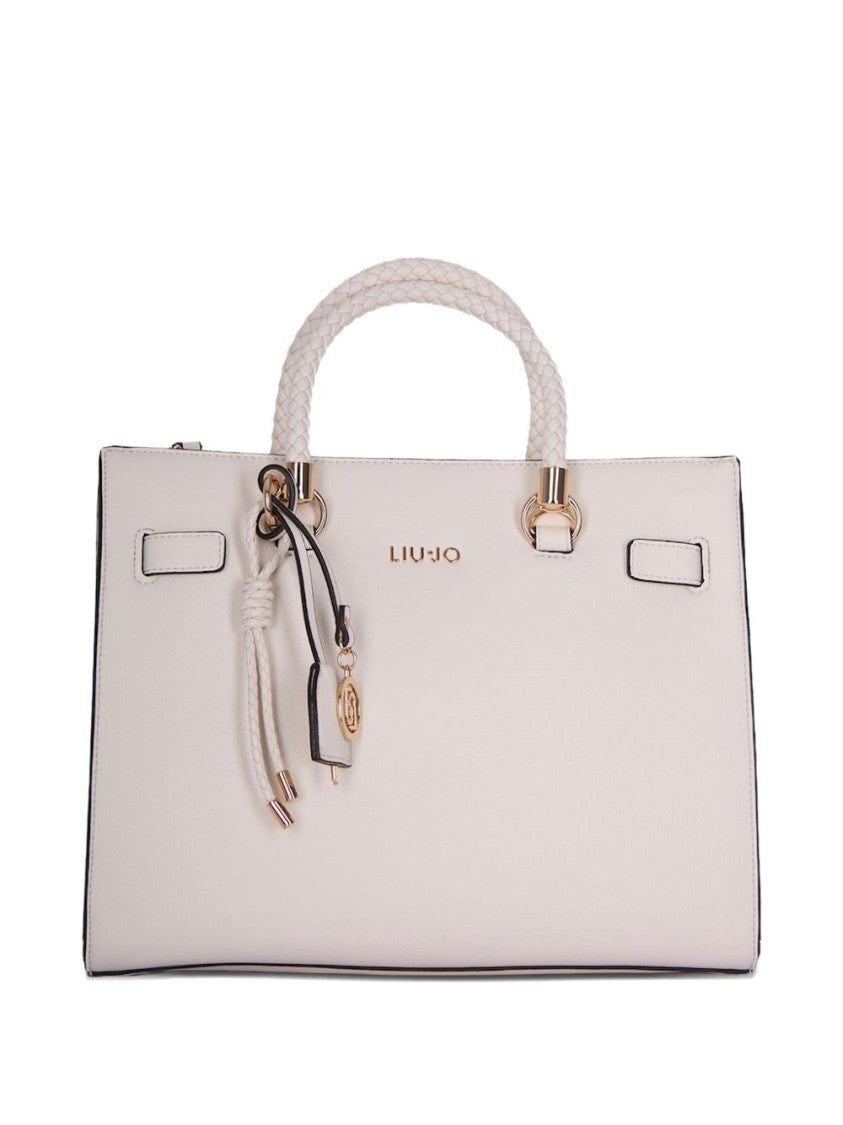 Liu Jo Structured Beige Handbag With Braided Handles