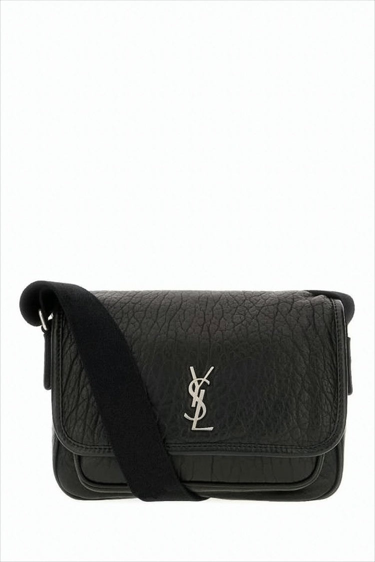Saint Laurent Textured Lambskin Crossbody Bag With Iconic Logo