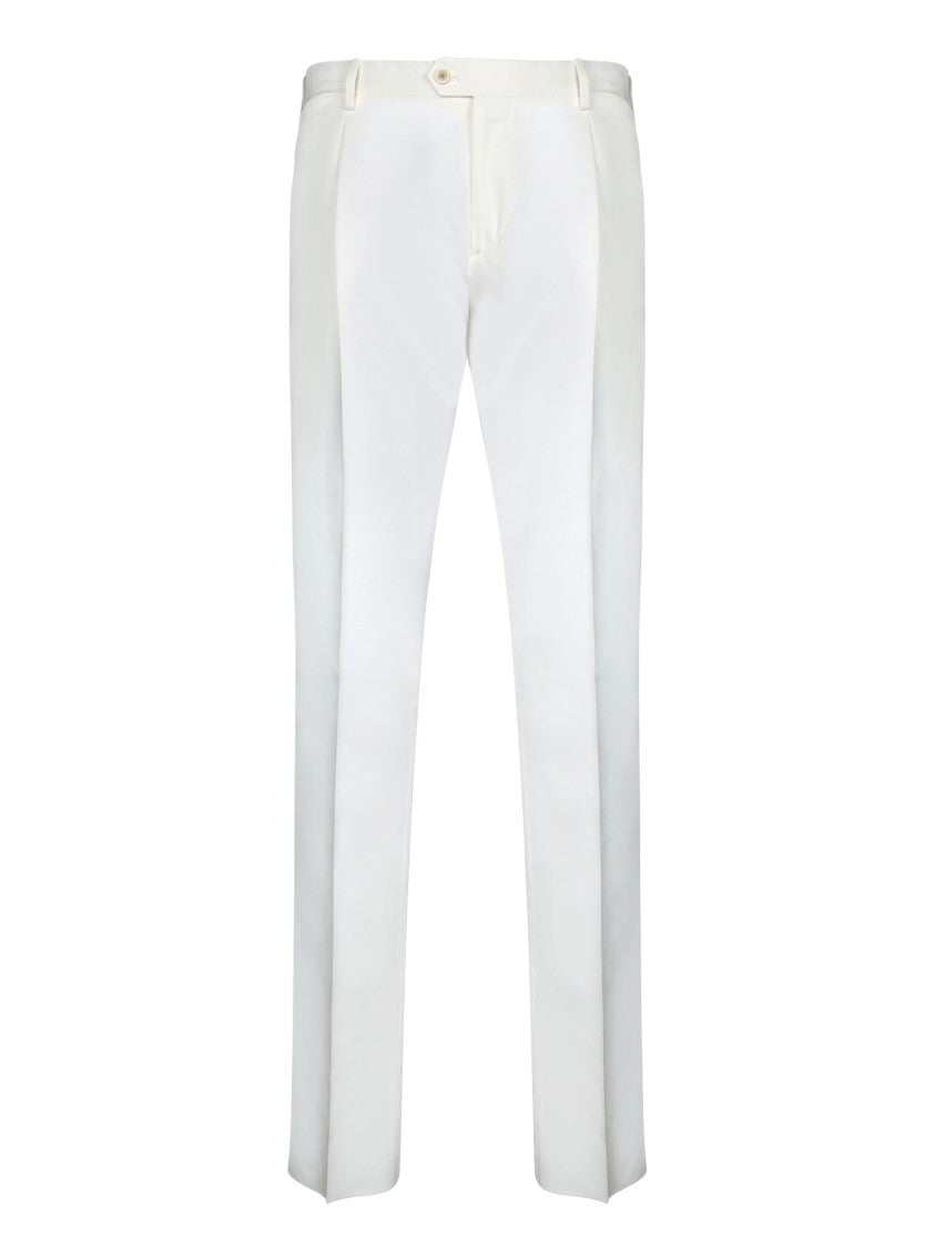 Lardini White Trousers With Luxurious Lyocell Blend
