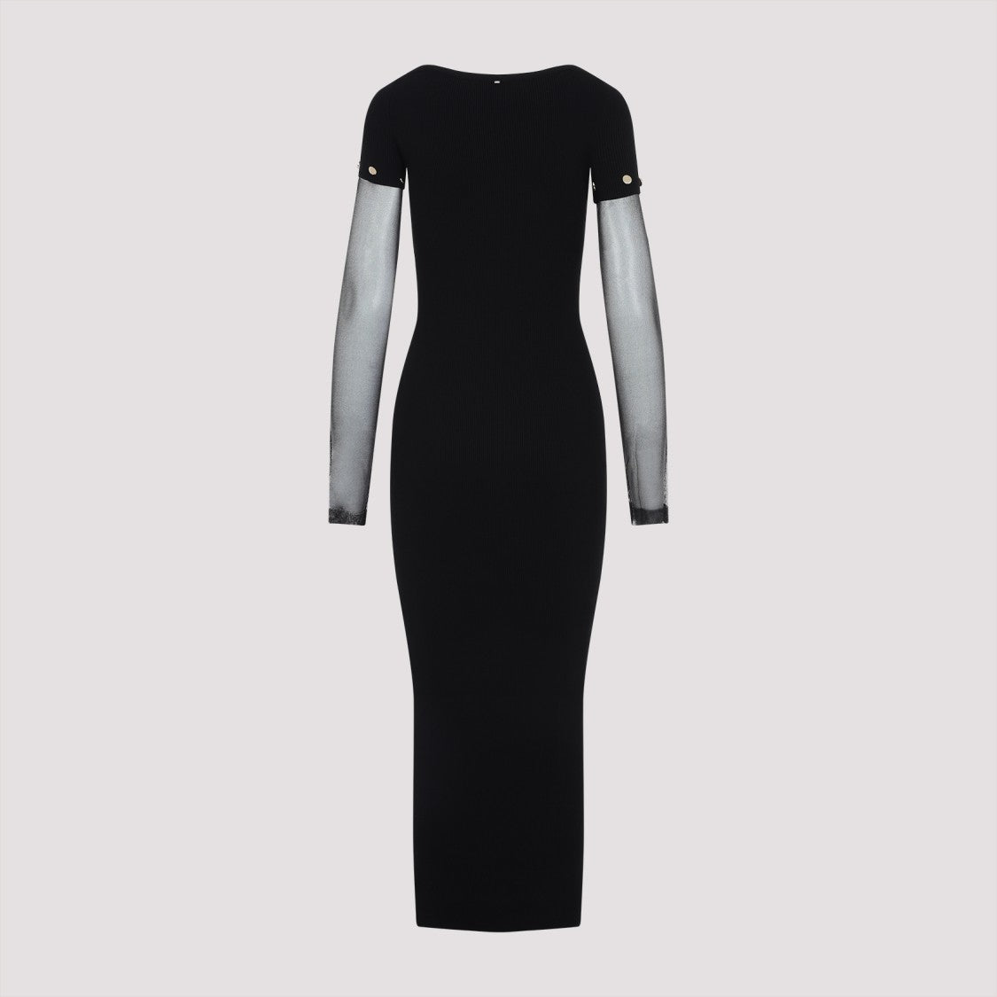 Sportmax Sportmax Black Grazia Transparent Sleeves Dress