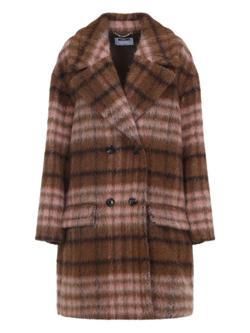 Moschino Checked Pattern Double-Breasted Coat