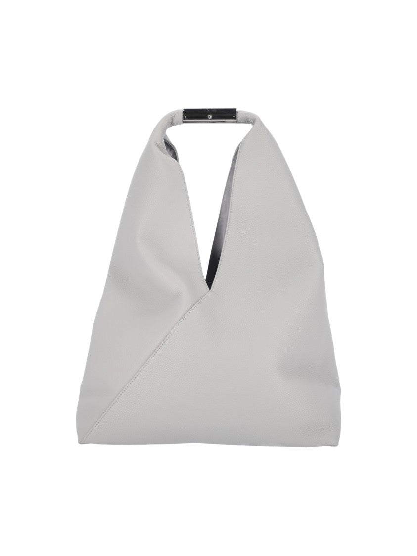 Mm6 By Maison Margiela Grey Hammered Leather “Japanese” Shoulder Bag