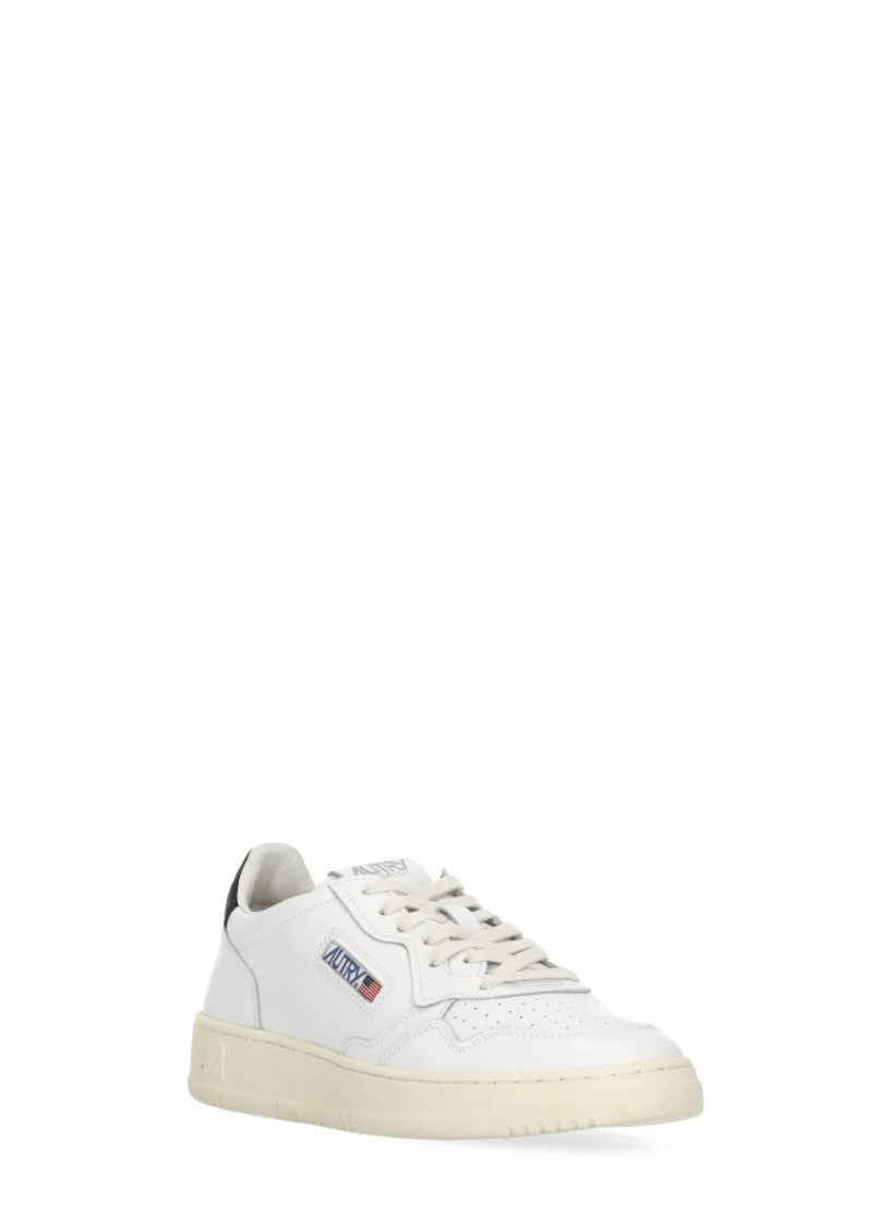 Autry White Leather Fabric Insert Sneakers